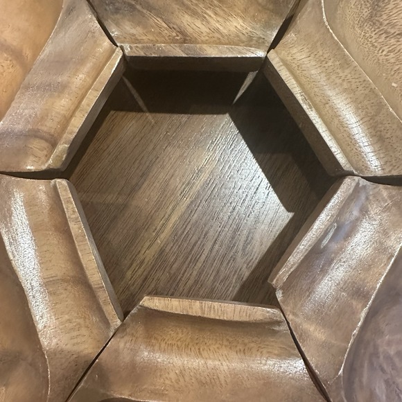 Vintage "Monkey Pod" carved wood Replacement Serving bowl set Of 6 - Picture 5 of 13